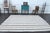 Mid-Century Modern 1970s Vintage Handmade Wool Cotton White Gray Area Rug For Sale - Image 3 of 11