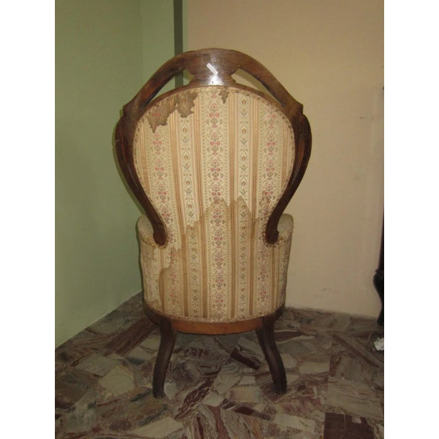 Ancient Italian Walnut Armchair For Sale - Image 3 of 7