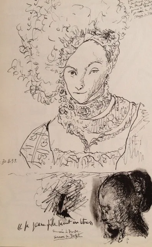 1990s Picasso Sketchbook Carnet De La Californie Print Dated 30/11/1955