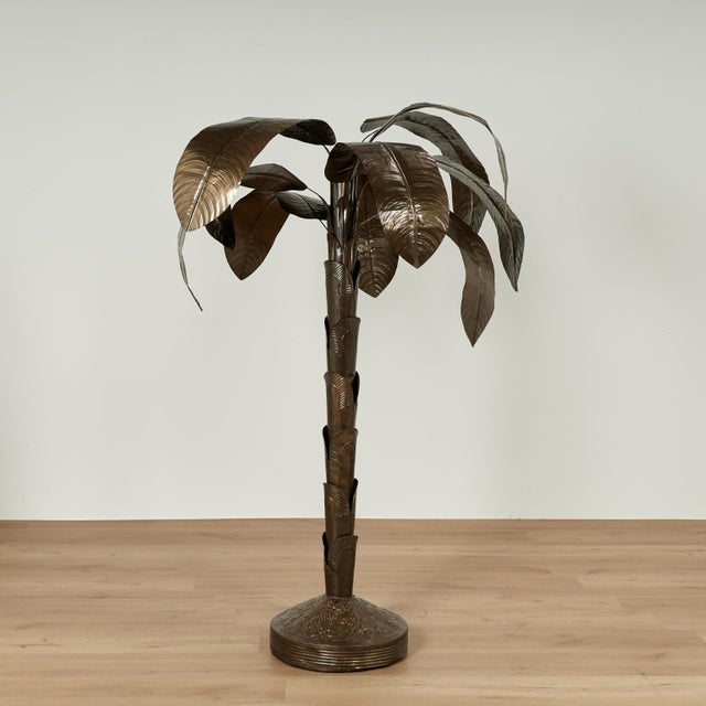 Metal Vintage Brass Palm or Banana Tree Sculpture For Sale - Image 7 of 13