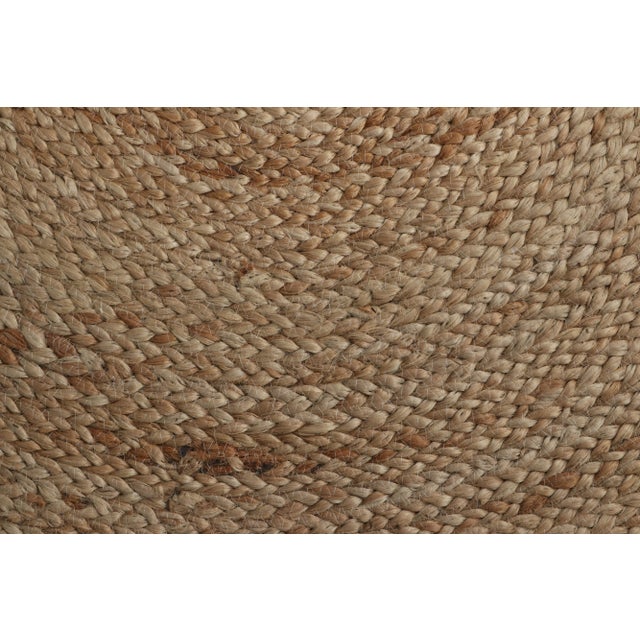 Contemporary Rug & Kilim’s Modern Circle Jute Rug in Beige-Brown and Cream Tones For Sale - Image 3 of 3