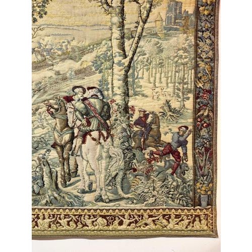 Large Vintage French Tapestry For Sale - Image 4 of 6