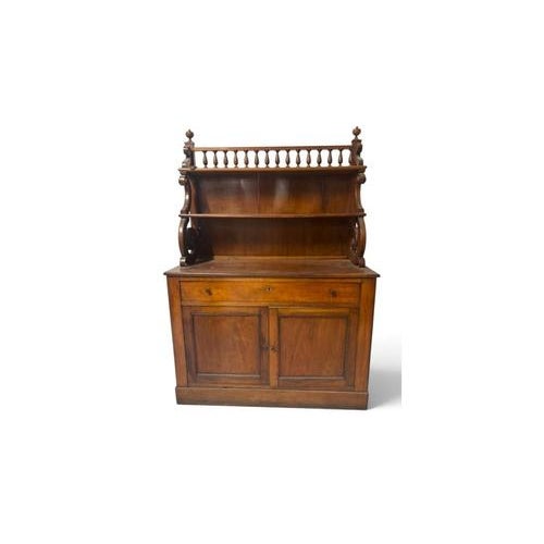 Antique Wooden Sideboard with Shelf and Turned Balustrade For Sale - Image 9 of 9