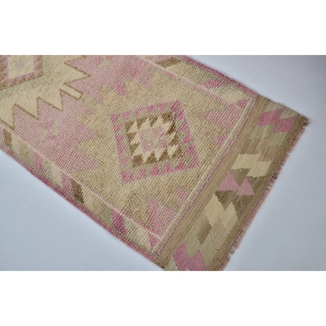 Tan Oushak Anatolian Runner Rug For Sale - Image 8 of 10