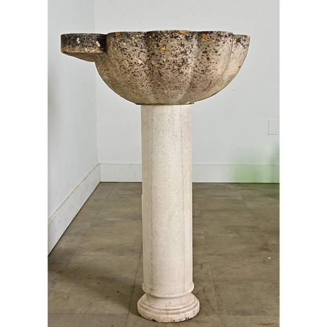 Portuguese 19th Century Carved Stone Pedestal Sink For Sale - Image 12 of 13
