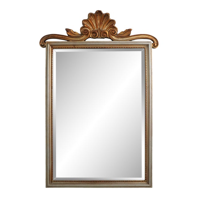 Carolina Mirror Company Silver & Gold Finish Mirror For Sale