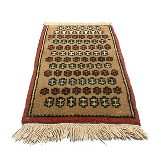 Small Vintage Turkish Short Tribal Runner Rug For Sale