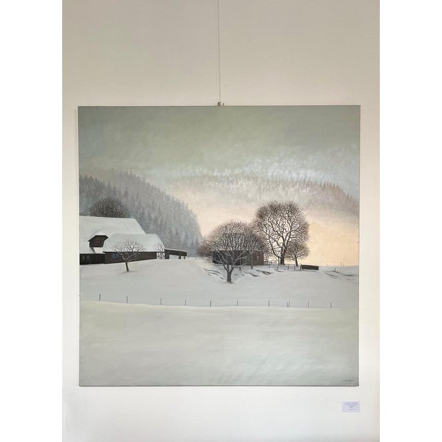 Claude Sauthier, Near to Romont, Vaud, Oil on Canvas, 1970s For Sale - Image 12 of 15