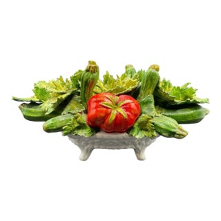 Vintage Italian Majolica Vegetable Centerpiece For Sale