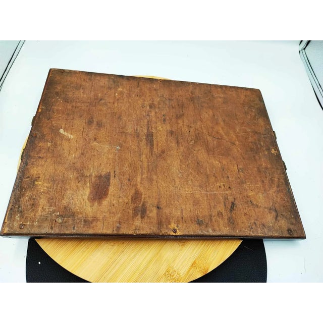 Antique Wooden Carved Tray Painted on Glass For Sale - Image 5 of 7