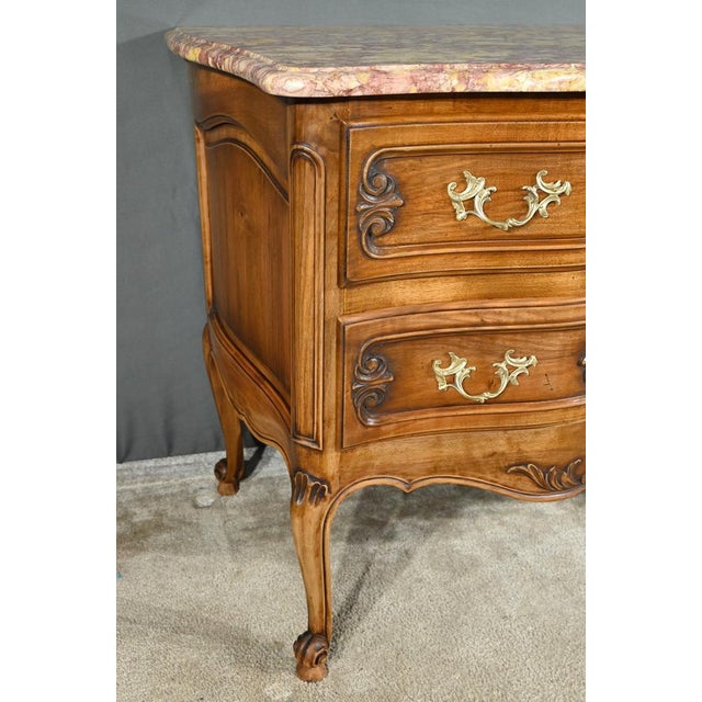 Louis XV Style Walnut Sauté Crossbow Commode, Early 20th Century For Sale - Image 17 of 18