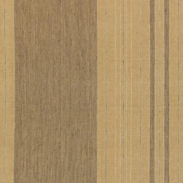 Sample - Schumacher Georgica Linen Stripe Fabric in Denim For Sale