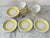 Brighten up your table with these stunning yellow and 22 karat gold banded tea cups and saucers. Perfect for afternoon...