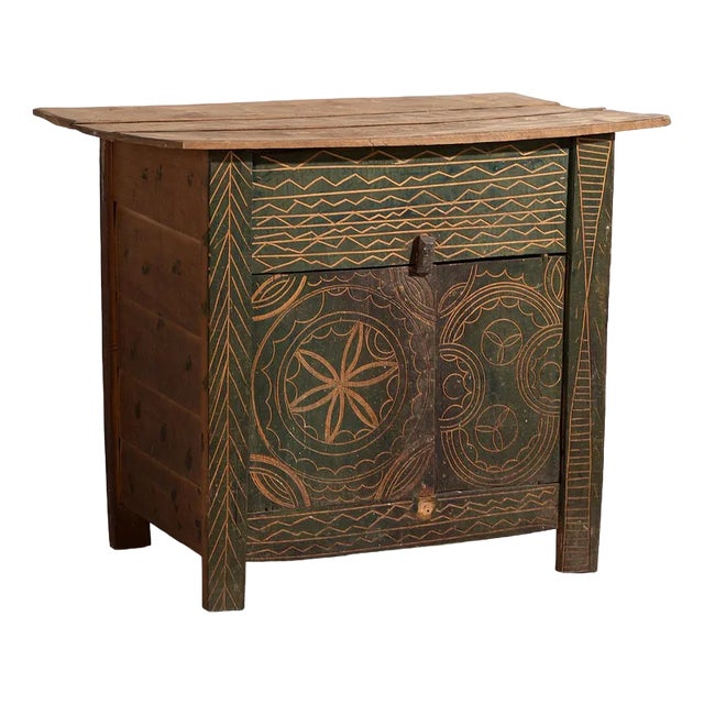 Vintage Green Primitive Style Chest of Drawers, 1920 For Sale