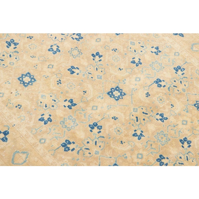 Persian 1960s Vintage Persian Distressed Handmade Floral Beige Wool Runner For Sale - Image 3 of 7