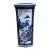 18” Tall Square Blue and White Chinoiserie Ceramic Vase For Sale