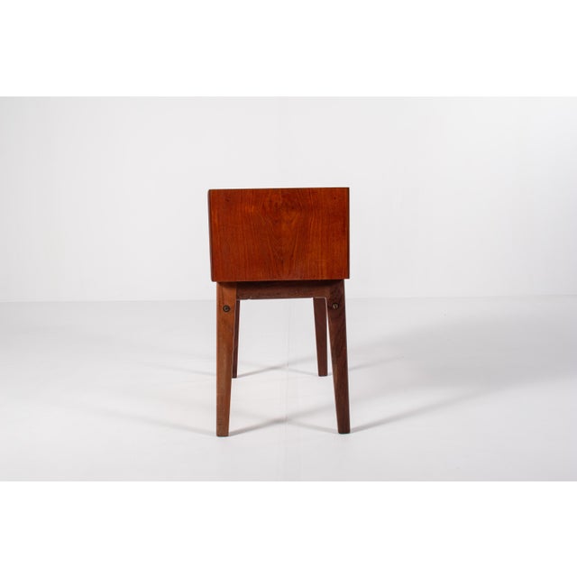 Wood Mid-Century Danish Teak Bedside Table with Drawer and Open Shelf, 1960s For Sale - Image 7 of 12