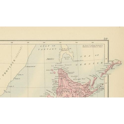 Antique Map of Japan with Tokyo Inset, 1885 For Sale - Image 11 of 12