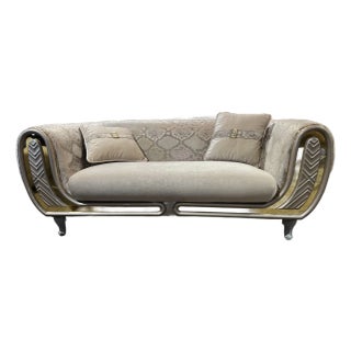 Empire Furniture Lima Cream Loveseat With Two Pillows For Sale