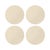 Solid Champagne Vegan Leather Round Cane Placemat, Set of 4 For Sale - Image 4 of 5