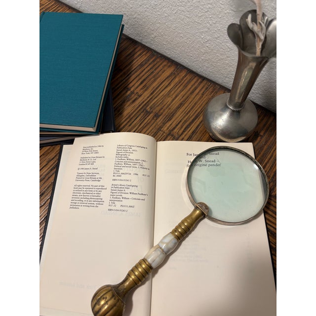Vintage William Faulkner Literary Criticism Hardcover Stack - Set of 4 - Pristine Condition - Turquoise & Charcoal Palette For Sale In Boise - Image 6 of 9