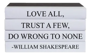 Decorative Books - Quote Book Stack - "Do Wrong to None"