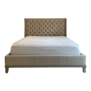 Platform King Bed With Tufted Headboard For Sale