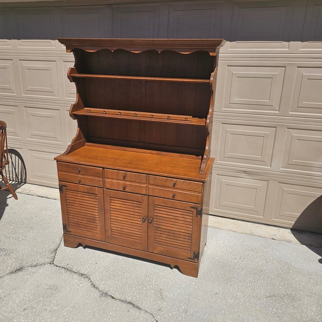 1980s Ethan Allen Baumritter Maple Hutch Chairish