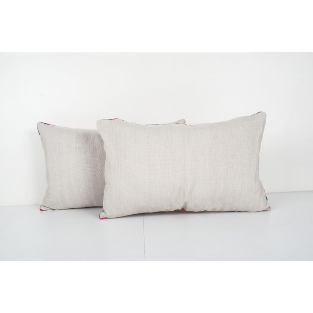 Silk Ikat Velvet Lumbar Pillow Cover - a Pair For Sale - Image 4 of 5