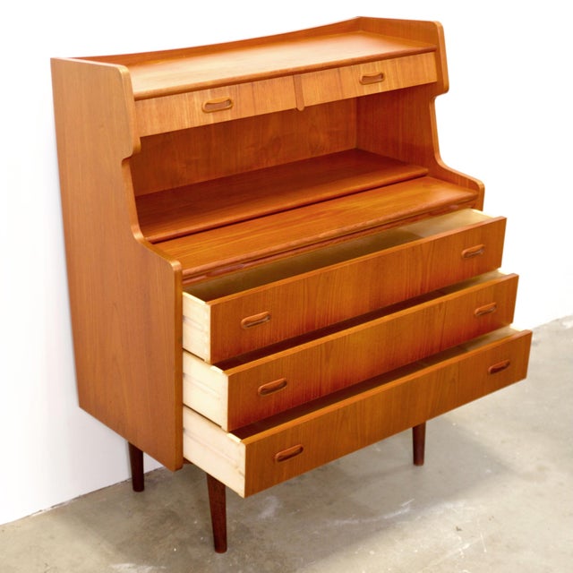 Danish Teak Secretary Desk For Sale - Image 10 of 12