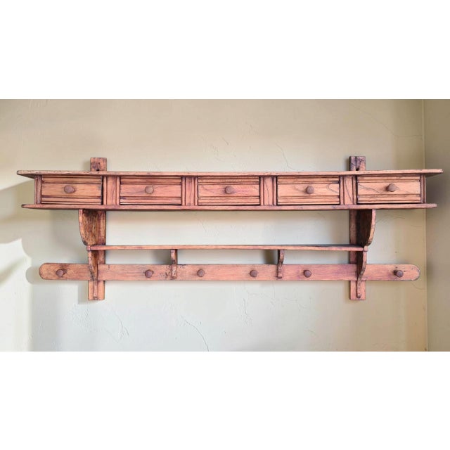 A beautiful, authentic rustic kitchen shelf from the early 20th century, handcrafted from solid wood. The piece most...