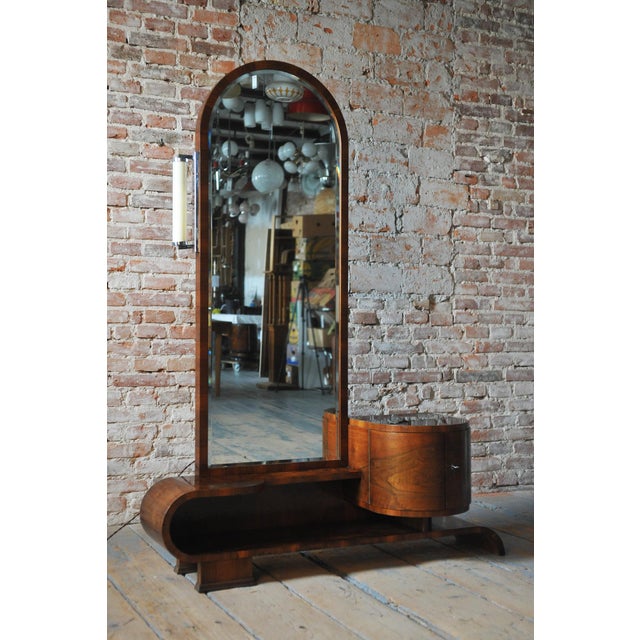 Czech Art Deco Dressing Mirror in Walnut, 1930s For Sale - Image 11 of 15