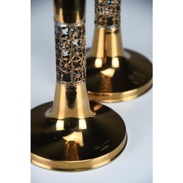 Scandinavian Modern Copper Pitsi Candlesticks by Pentti Sarpaneva for Turun Hopea, Finland, 1960s, Set of 2 For Sale - Image 4 of 15