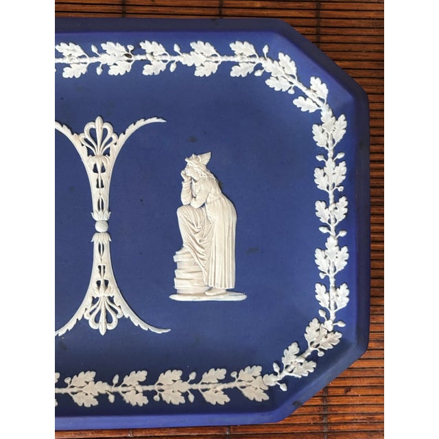 Late 19th Century Large Antique Wedgwood Jasperware Blue and White Platter For Sale - Image 5 of 8