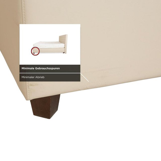 Stockholm Bed in Cream Faux Leather from Boxspringliebe For Sale - Image 10 of 17