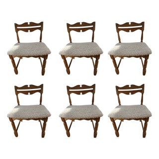 Vintage Danish Oak Dining Chairs by Henning Kjærnulf, 1960s, Set of 6 For Sale