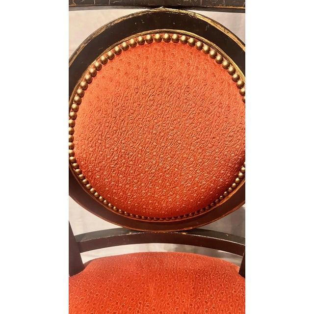 Set of 6 Minton-Spidell Hollywood Regency Style Dining Armchairs in Distressed Craquelure Finish For Sale - Image 9 of 12