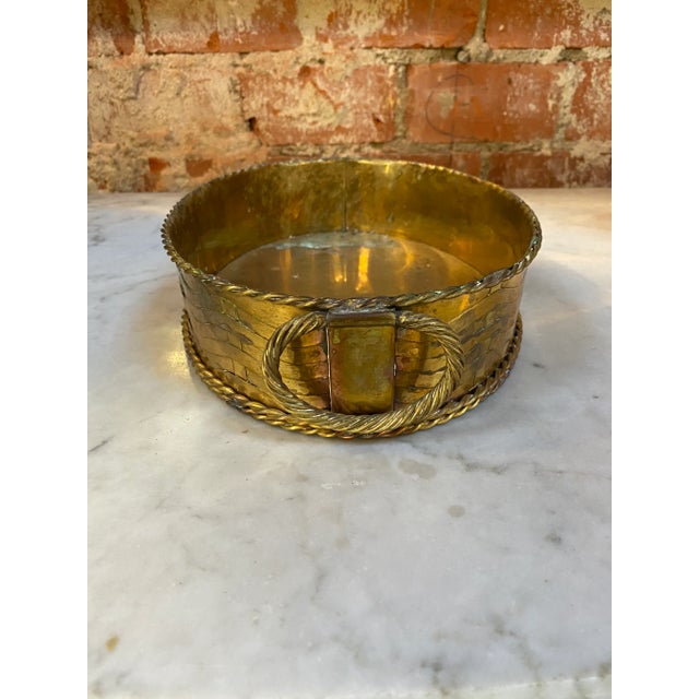 Pair of 2 vintage baskets made with brass. Italy 1950s Big W 16 H 3 D 11 Small W12 H3 D9