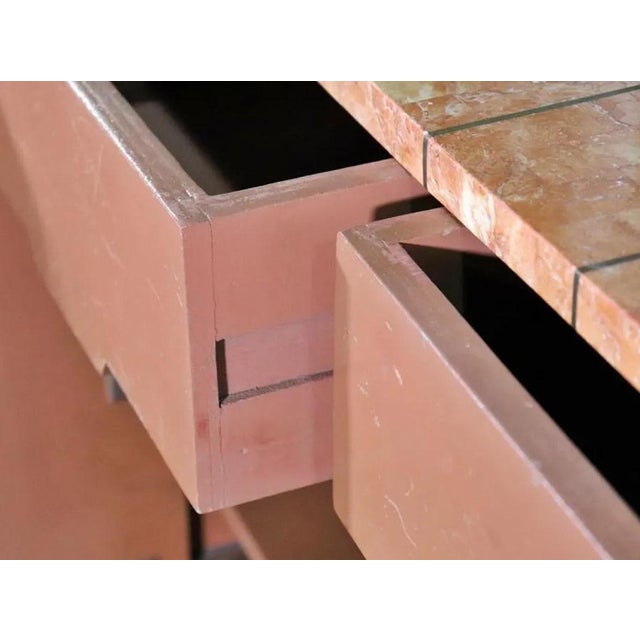 Mid 20th Century Tesselated Stone Sideboard w/ Brass Inlay For Sale In Philadelphia - Image 6 of 12