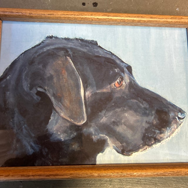 Contemporary Labrador retriever print by Judy Henn. Measures 13x10 or approximately 14.5x11 framed. Check out my shop...