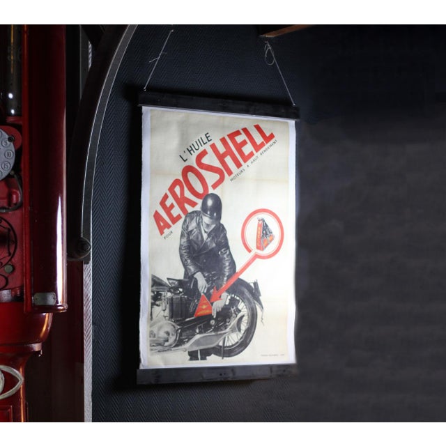 1930s Aeroshell Canvas Poster, 19ss For Sale - Image 5 of 5