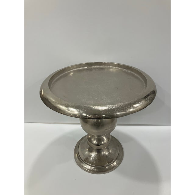 Transitional 1990s Aluminum Accessory Table For Sale - Image 3 of 3