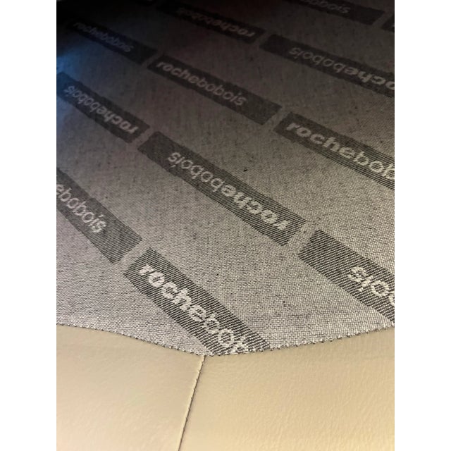 2010s Roche Bobois Curved Leather Sectional Sofa Chrome Frame Arm Rest For Sale - Image 5 of 11