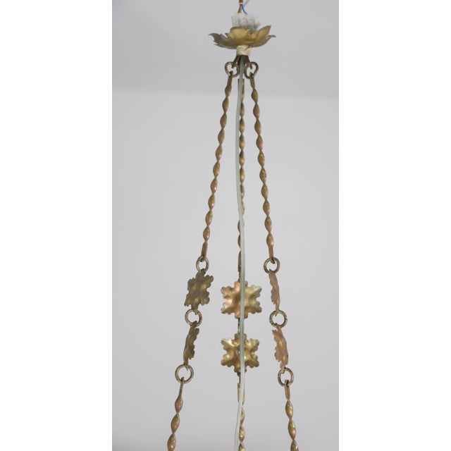 1950s French Art Deco White Alabaster Pendant Light With Dark Veining For Sale - Image 14 of 16