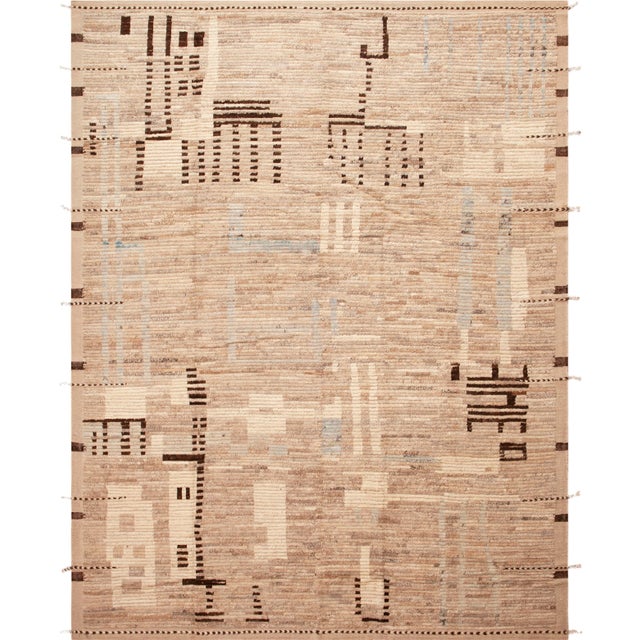 Fabulous Modern Abstract Rug in Earthy Neutral Tones, Country of Origin: Central Asia, Circa Date: 21st Century