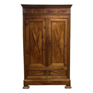 Antique Cherry Bedroom Wardrobe, 1800s For Sale