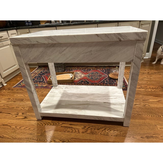 Stone Cb2 Marble Slab Island For Sale - Image 7 of 10