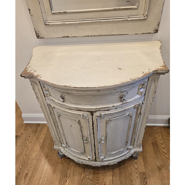 Rustic European Habersham Commode Storage Cabinet/Vanity and Mirror For Sale - Image 3 of 10