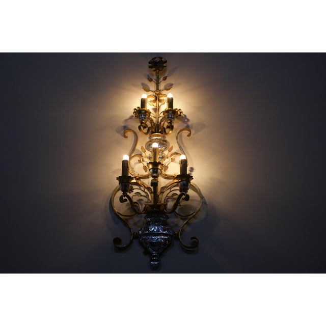 Large Wall Light from Maison Bagues, 1970s For Sale - Image 4 of 13