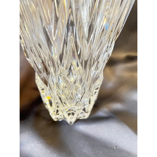 French Jg Durand Crystal Cathedral Vase, 11” Sculptural Cut Glass For Sale - Image 9 of 12